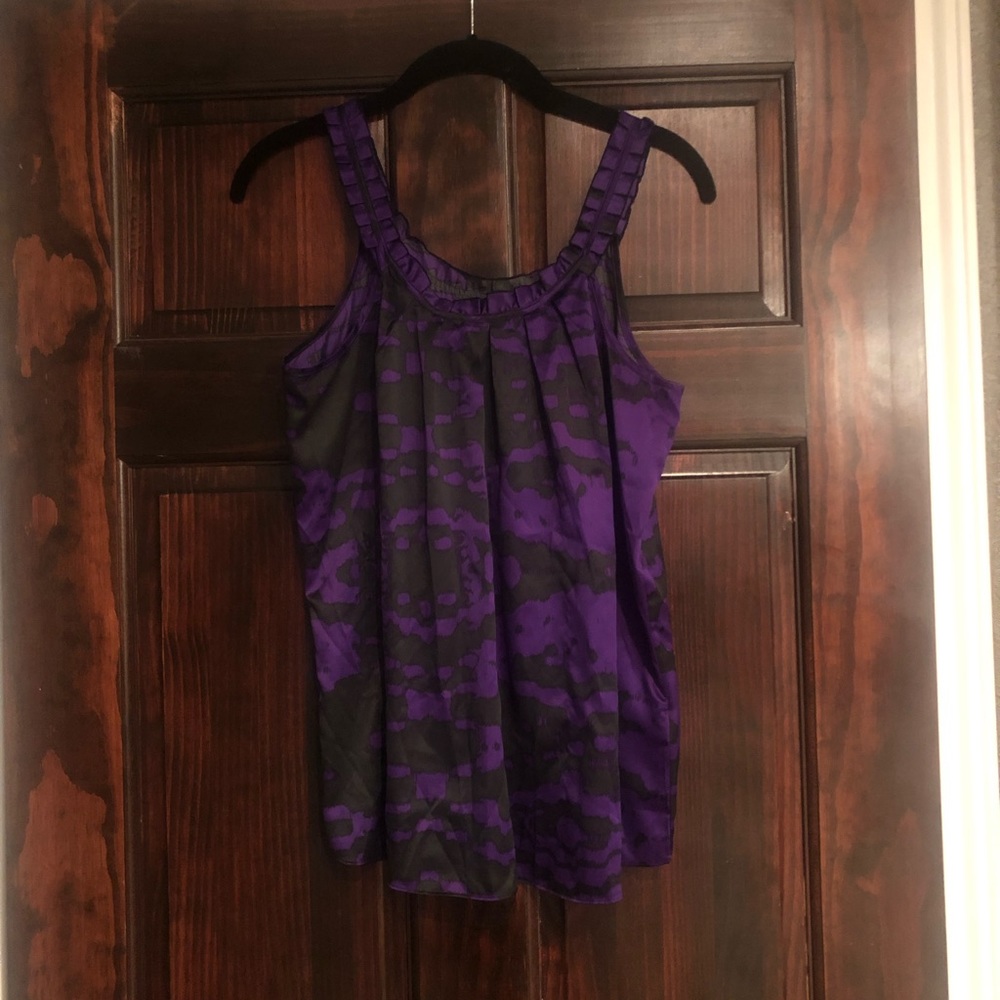 Banana Republic Purple and Black Top Size Medium